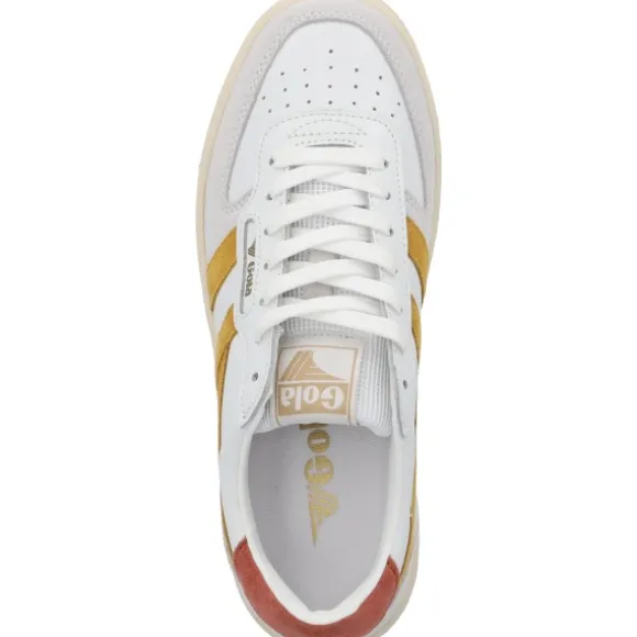 Gola Hawk CLB336, Schnürschuhe, Damen, white/sun/orange spice/grey