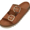 Palado Korfu Niete by Sila Sahin, Plateau-Pantoletten, Damen, Braun