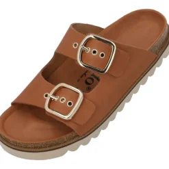 Palado Korfu Niete by Sila Sahin, Plateau-Pantoletten, Damen, Braun