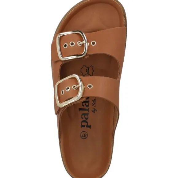 Palado Korfu Niete by Sila Sahin, Plateau-Pantoletten, Damen, Braun