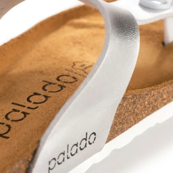 Palado Kos Metallic, Zehentrenner, Damen, Silber