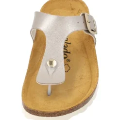 Palado Kos Metallic, Zehentrenner, Damen, Beige