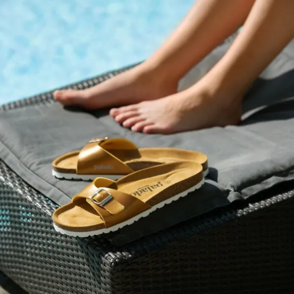 Palado Malta Metallic, Pantoletten, Damen, Senf Gold