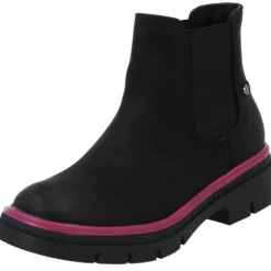 Palado Natlee, Chelsea Boots, Damen, Schwarz/Pink