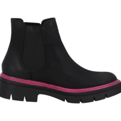 Palado Natlee, Chelsea Boots, Damen, Schwarz/Pink