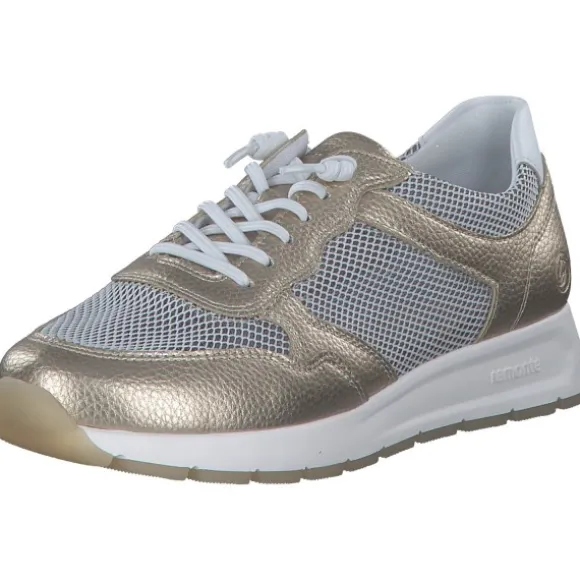 Remonte D2G03, Schnürschuhe, Damen, gold/weiss-nautic/weiss