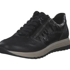 Rieker 49003-00 , Schnürschuhe, Damen, schwarz/schwarz-metallic/black