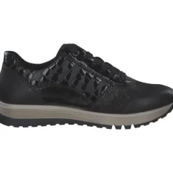 Rieker 49003-00 , Schnürschuhe, Damen, schwarz/schwarz-metallic/black