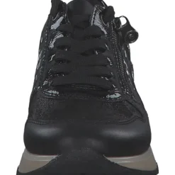 Rieker 49003-00 , Schnürschuhe, Damen, schwarz/schwarz-metallic/black