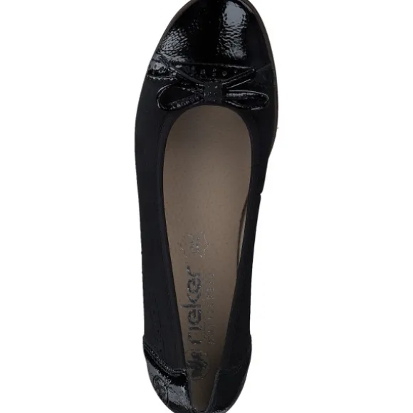 Rieker 45358, Ballerinas, Damen, black/schwarz