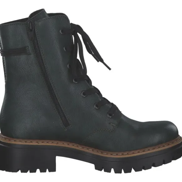 Rieker 72637, Schnürstiefel, Damen, tanne/schwarz