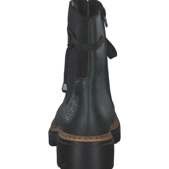 Rieker 72637, Schnürstiefel, Damen, tanne/schwarz