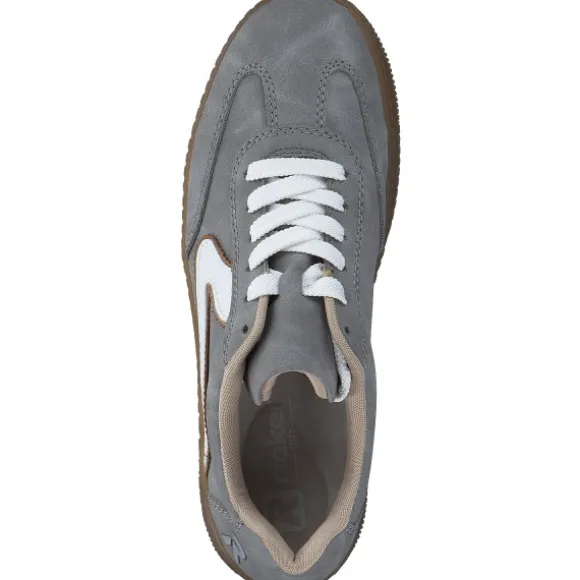 Rieker M5512, Schnürschuhe, Damen, grigio/weiss/duene