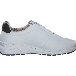 Rieker M4903, Sneakers Low, Damen, weiss/schwarz/weiss-multi