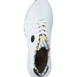 Rieker M4903, Sneakers Low, Damen, weiss/schwarz/weiss-multi