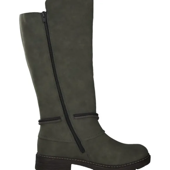 Rieker Z4774, Overknee-Stiefel, Damen, Grün
