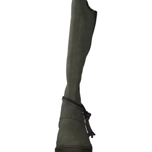 Rieker Z4774, Overknee-Stiefel, Damen, Grün
