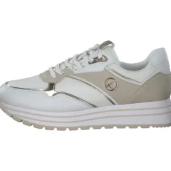 Tamaris 23706, Sneakers Low, Damen, WHT/LT. GOLD